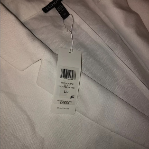 Eileen Fisher  slub linen blazer size Large NWT $299 - Picture 9 of 9